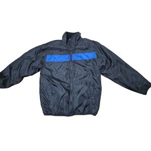 Starter Reversable Jacket Blue Black Zip Up Athletic Sportswear Size M 8-10